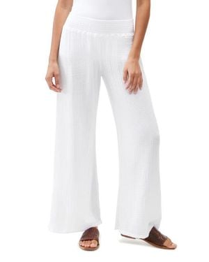 Michael Stars Smocked Wide Leg Pants - White