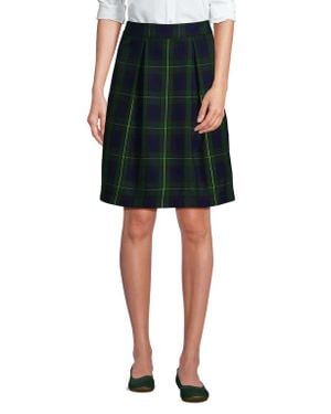 Lands' End School Uniform Plaid Skort Top Of Knee - Black