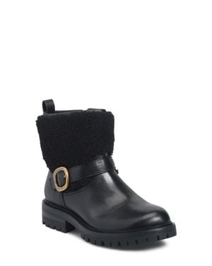 Söfft Adelle Genuine Shearling Trim Bootie - Black