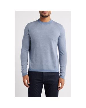 Emporio Armani Geo Pattern Wool Sweater - Blue