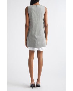 Alexander Wang Layered Wool & Cotton Shift Minidress - Multicolor