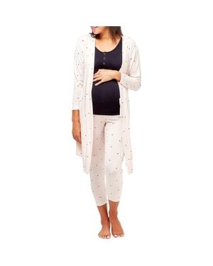 Nom Maternity Second Skin Maternity & Nursing Robe - Blue