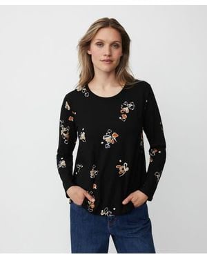 Masai Long Sleeve Round Neck Blouse - Black