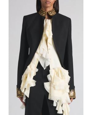 McQueen Embellished Cutaway Jacket - Black