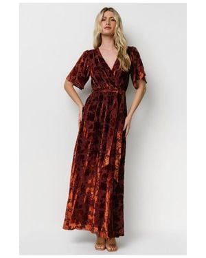 Baltic Born Uma Velvet Maxi Dress - Red