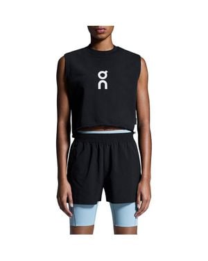On Shoes Club Logo Crop Muscle Tank - Black