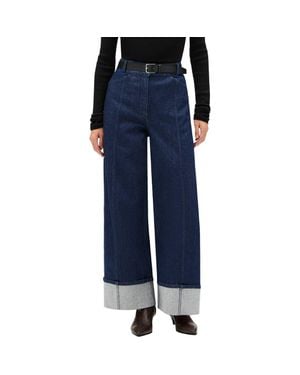 Another Tomorrow Denim Cuff Pant - Blue