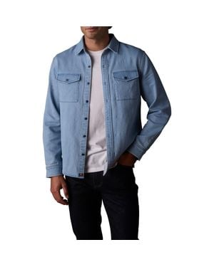 The Normal Brand Big Jake Cotton Blend Button-Up Shirt Jacket - Blue