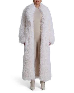 Naked Wardrobe Faux Shearling Coat - Gray