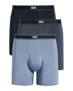 Saxx Underwear Co. Assorted 3-Pack Daytripper Comfort Stretch Boxer Briefs - Blue