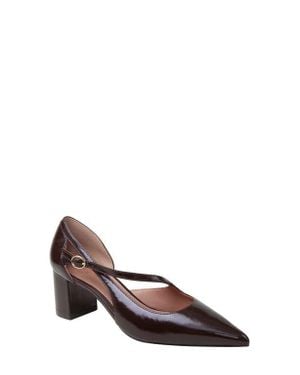 Linea Paolo Biondy Pointed Toe Half D'Orsay Pump - Brown