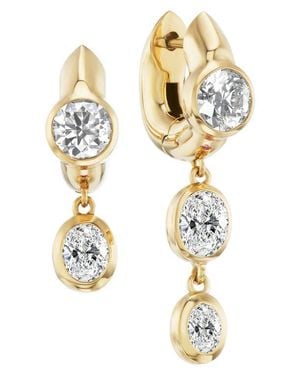 UNIFORM OBJECT Tusk Bezel Set Diamond Drop Earrings - Metallic