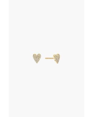 MEJURI Heart Pavé Diamond Stud Earrings - Multicolor