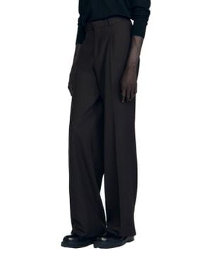 Sandro Virgin Wool Classic-Fit Pants - Blue