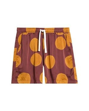 RIZORT Curly Print Drawstring Shorts - Orange