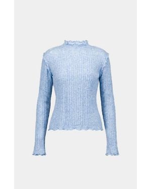 Saemdi Frill Knit Top - Blue