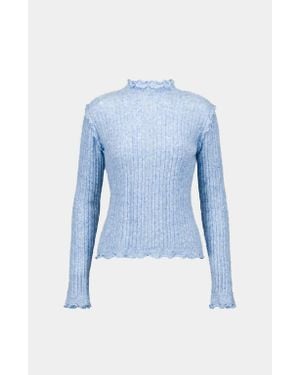 Saemdi Frill Knit Top - Blue