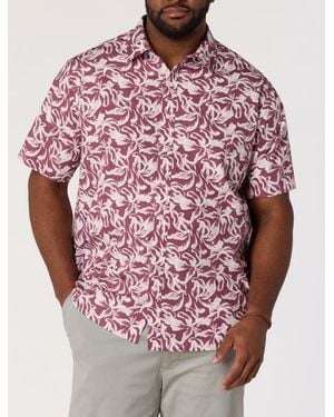 True Nation by DXL Big & Tall Floral Sport Shirt V3 - Pink