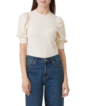 Habitual Gathered Sleeve Knit Top - Blue
