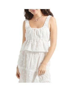 Brixton The Abigail Ruffle Crop Tank - White