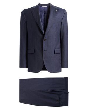 Jack Victor 250Th Capsule Mason Regular Fit Effect Wool Suit - Blue