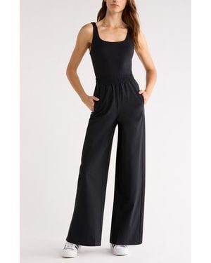 Zella Transit Wide Leg Jumpsuit - Black