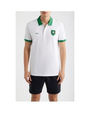 BOSS Lux Paddy Cotton Polo - White