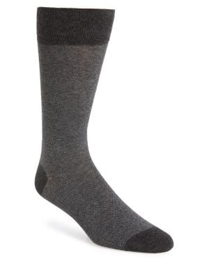 Cole Haan Piqué Texture Crew Socks - Gray