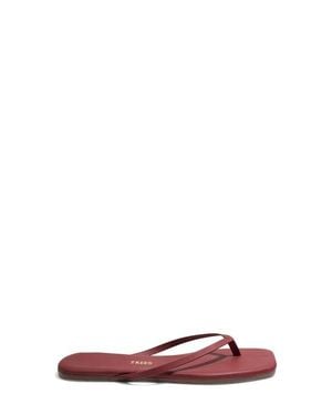 TKEES Lily Square Toe Flip Flop - Red