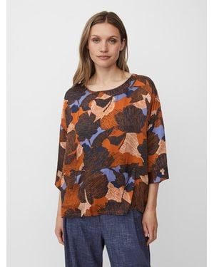 Masai Mabramila 3/4 Sleeve Round Neck Blouse - Blue