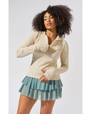 Bobbe Active Grace 1/2-Zip Long Sleeve Top - Multicolor