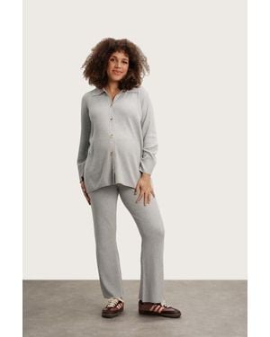 Nom Maternity Thomasine Maternity Sweater Cardigan - White
