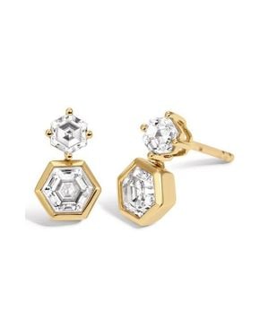 Adina Reyter Lab Grown Diamond Hexagon Drop Earrings - Metallic
