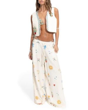 Agua Bendita Mabel Solstice Cover-Up Vest - White