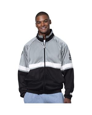 Starter San Antonio Spurs The Veteran Tricot Track Raglan Full-Zip Jacket - Gray