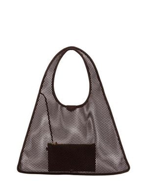 Alaïa One-Piece Mesh & Suede Shoulder Bag - Brown