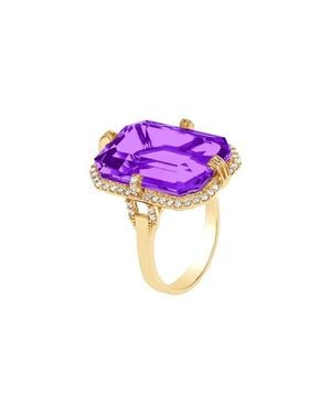 Goshwara Gossip Emerald Cut Ring - Purple