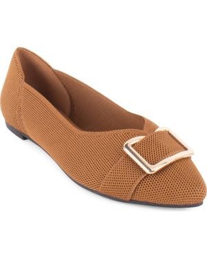 Tahari Lucerne Pointed Toe Flat - Brown
