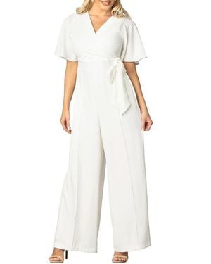 Kiyonna Karina Crepe Jumpsuit - White