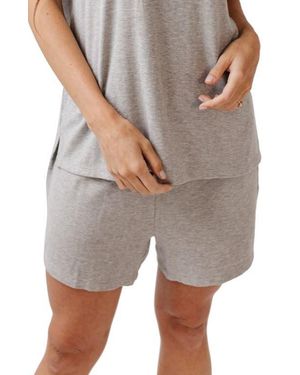 Cozy Earth Rib Sleep Shorts - Gray