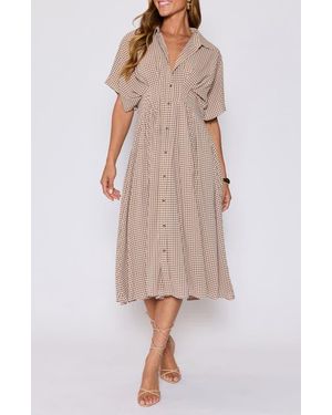 Vici Collection Jessica Gingham Shirtdress - Natural