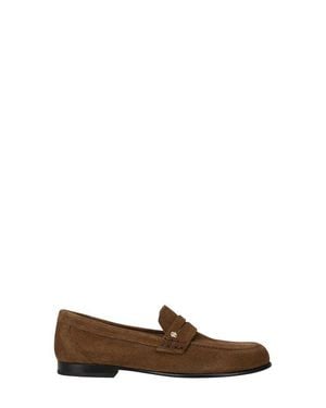 BOSS Jadey Suede Penny Loafer - Brown