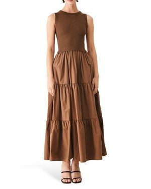 FREEMARKET Mixed Media Maxi Dress - Brown
