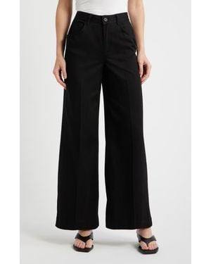 Mavi Five-Pocket Wide Leg Pants - Black