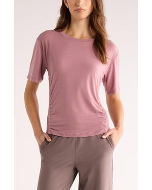 Zella Breathe Ruched Performance T-Shirt - Red