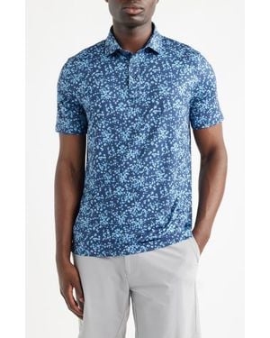 G/FORE Ditsy Floral Tech Jersey Golf Polo - Blue