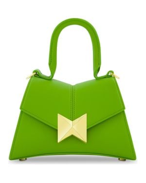 Mac Duggal Hardware Detail Angular Mini Leather Handbag - Green