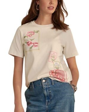 Next Cross Stitch Embroidered T-Shirt - Natural