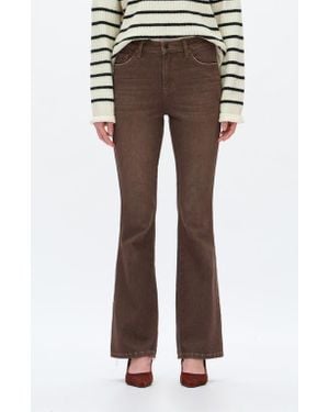 Bayeas High Waist Flare Jeans - Brown