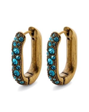 Kurt Geiger Oval Pavé Hoop Earrings - White